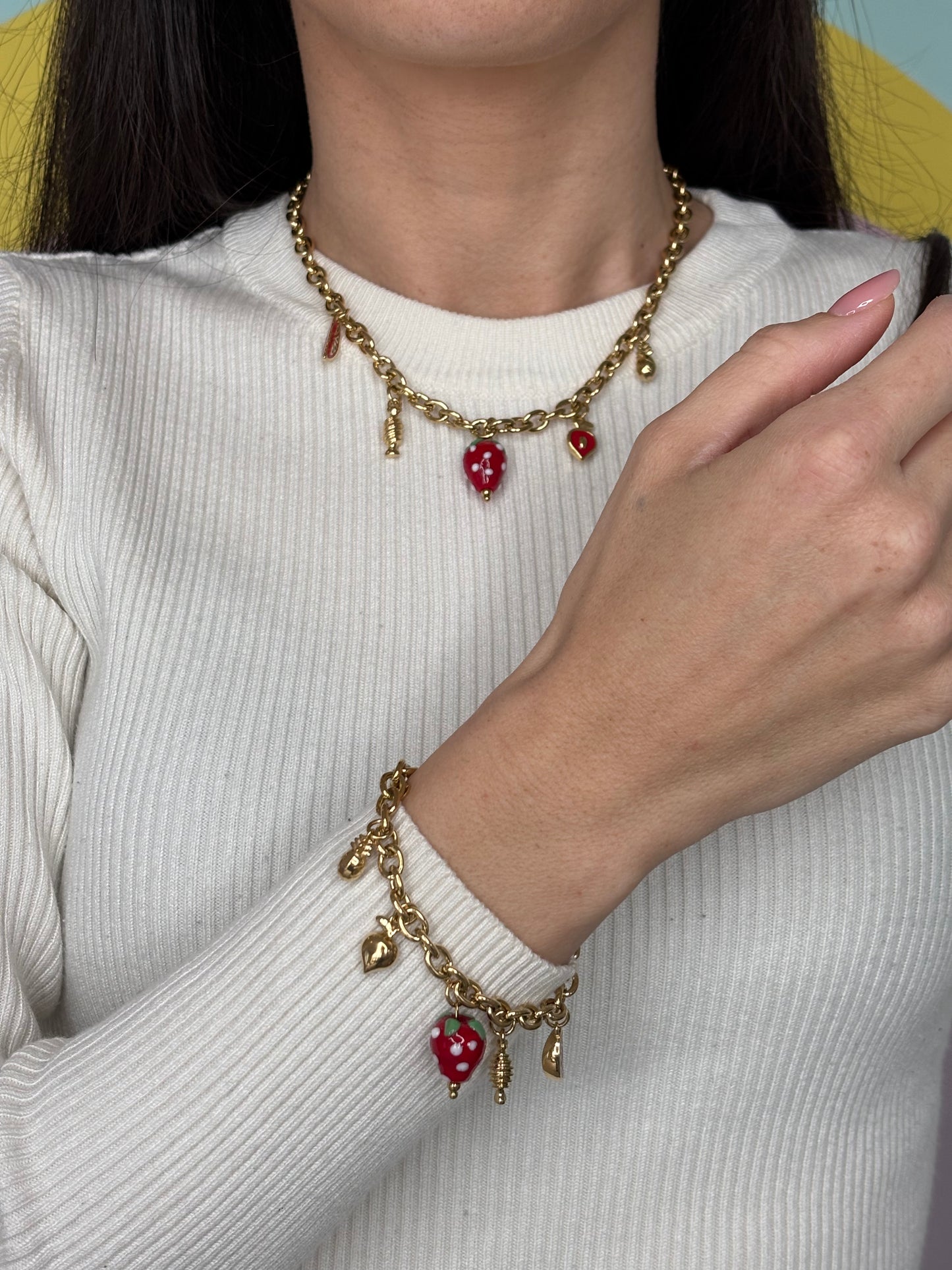 Collana Charms Fragola