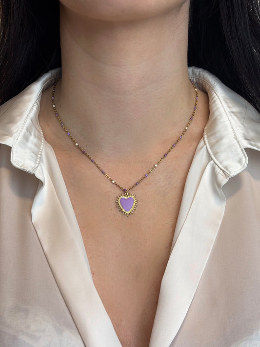 Collana Cuore Lilla