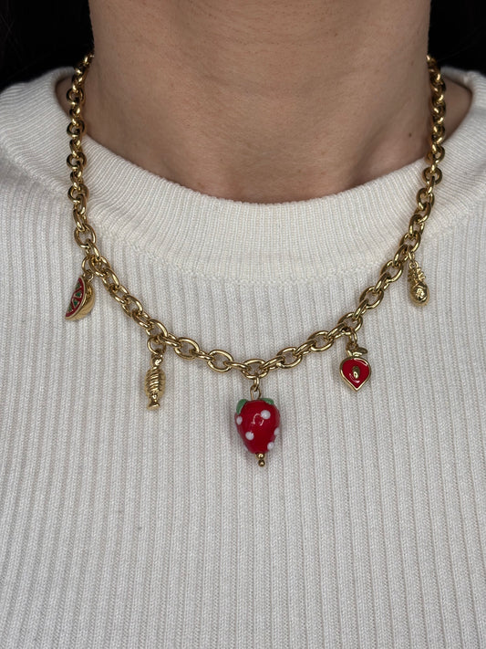 Collana Charms Fragola